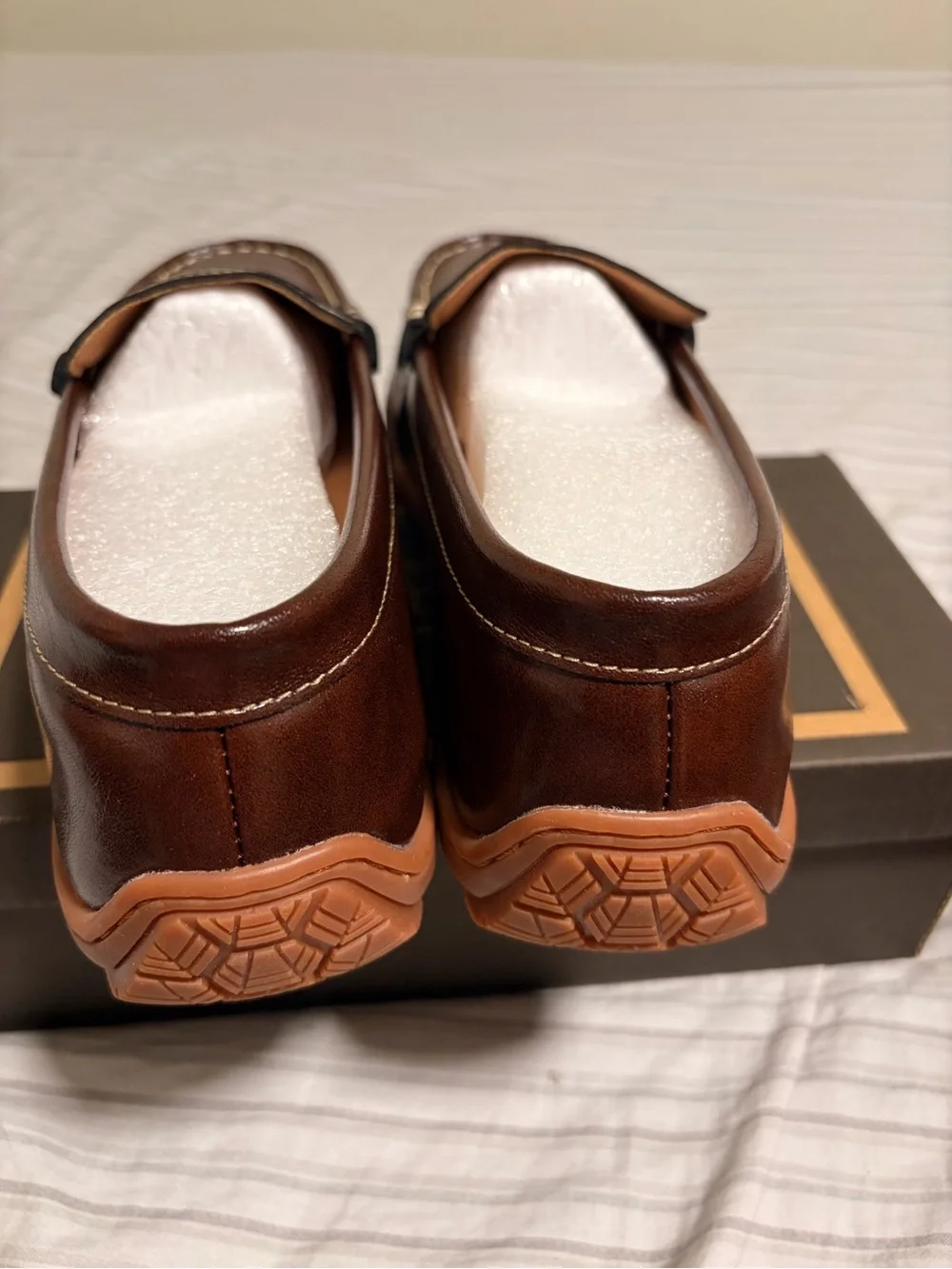 None brown leather